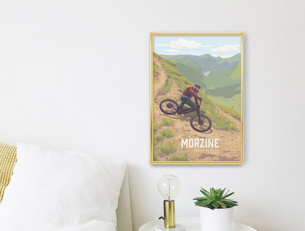 Morzine Mountain Biking Travel Poster