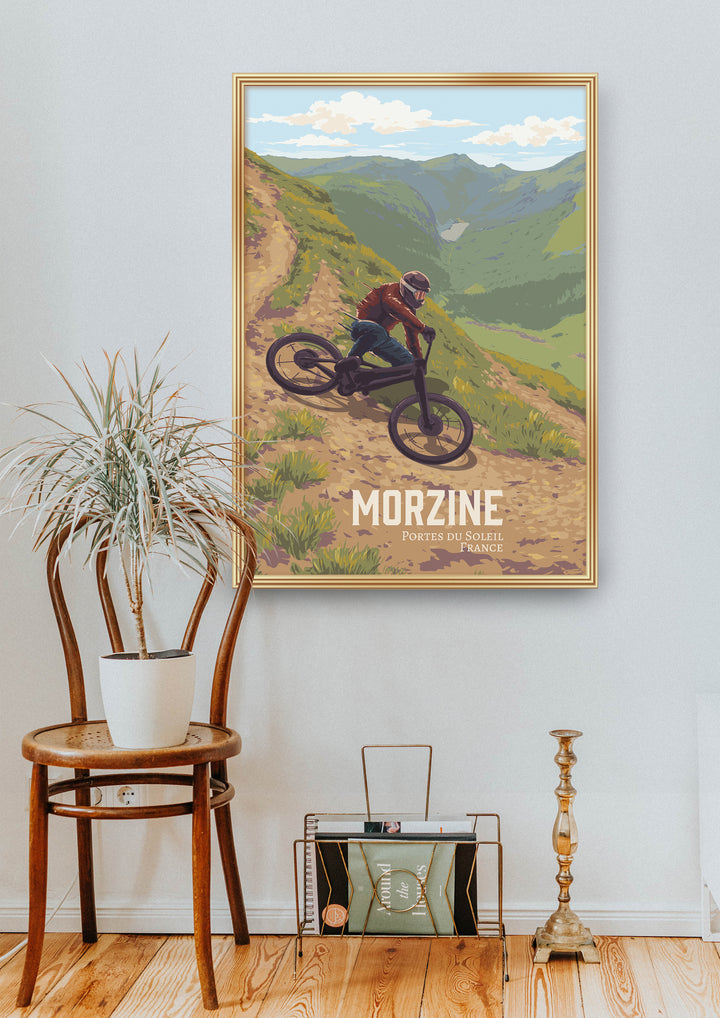 Morzine Mountain Biking Travel Poster