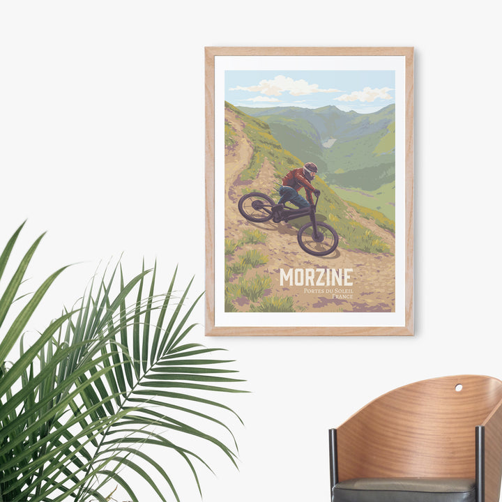 Morzine Mountain Biking Travel Poster