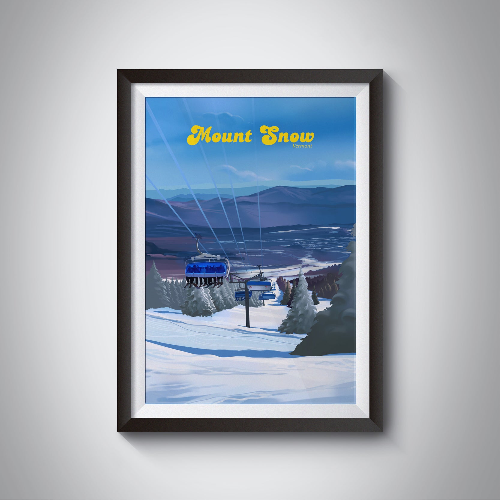 Mount Snow Vermont Ski Resort Travel Poster