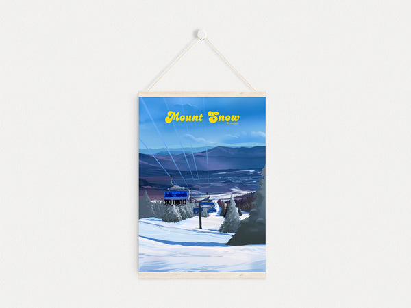 Mount Snow Vermont Ski Resort Travel Poster