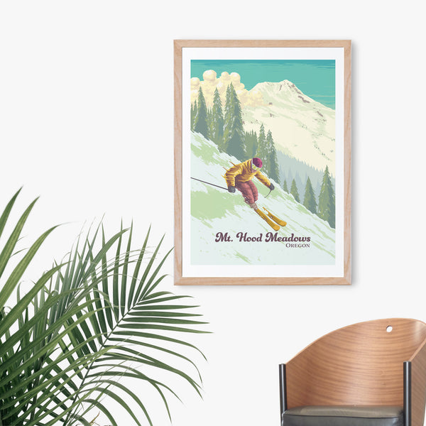 Mt Hood Meadows Oregon Ski Resort Travel Poster