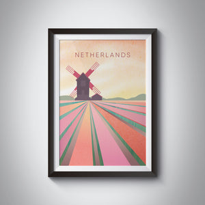 Netherlands Minimal Travel Poster