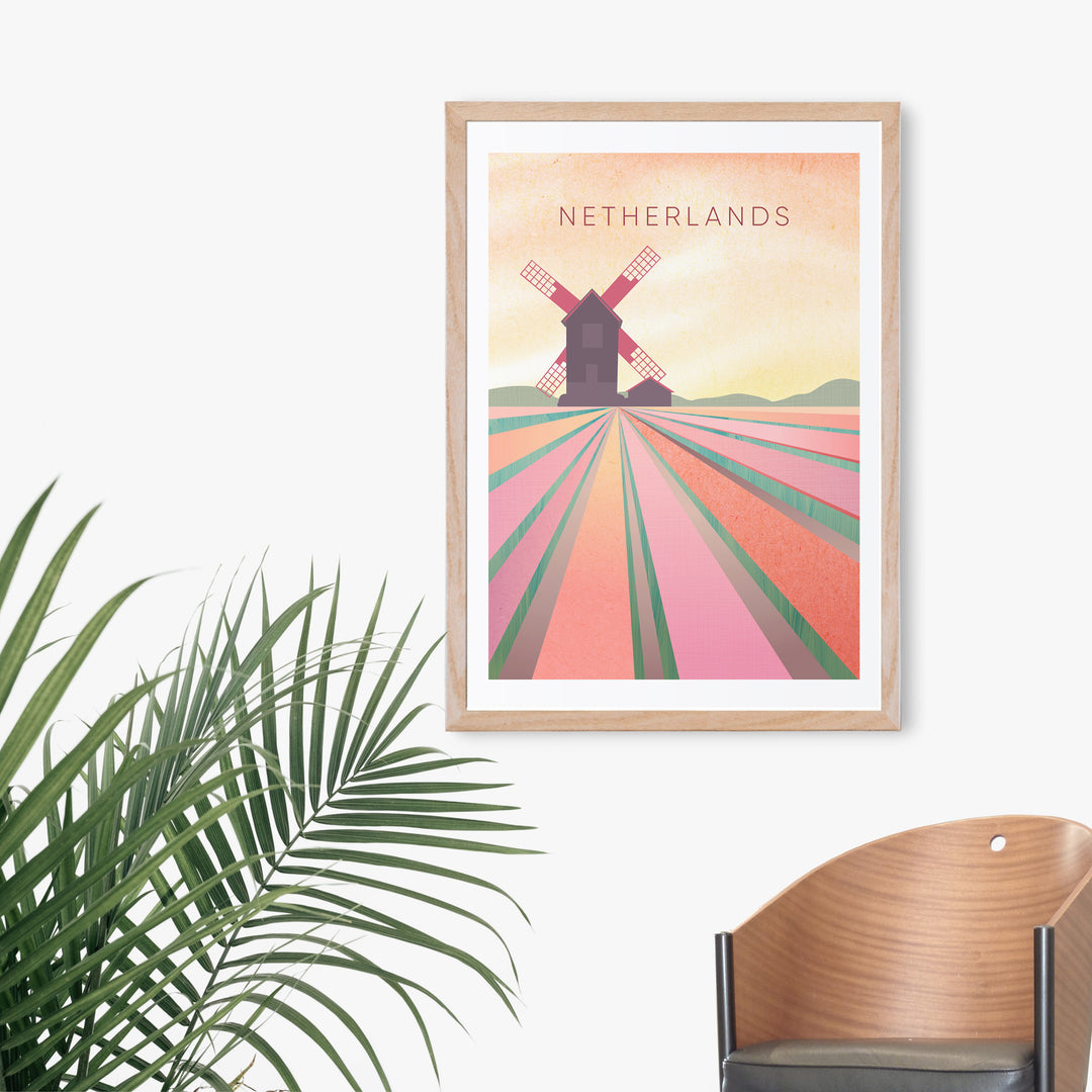 Netherlands Minimal Travel Poster