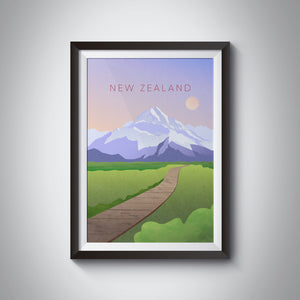 New Zealand Minimal Travel Poster