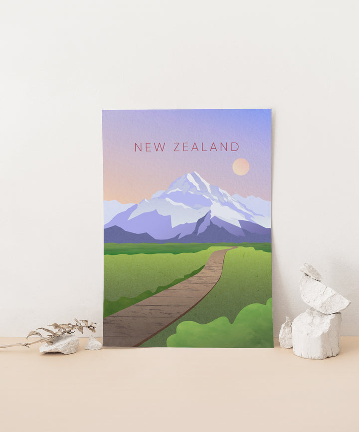 New Zealand Minimal Travel Poster