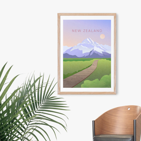 New Zealand Minimal Travel Poster