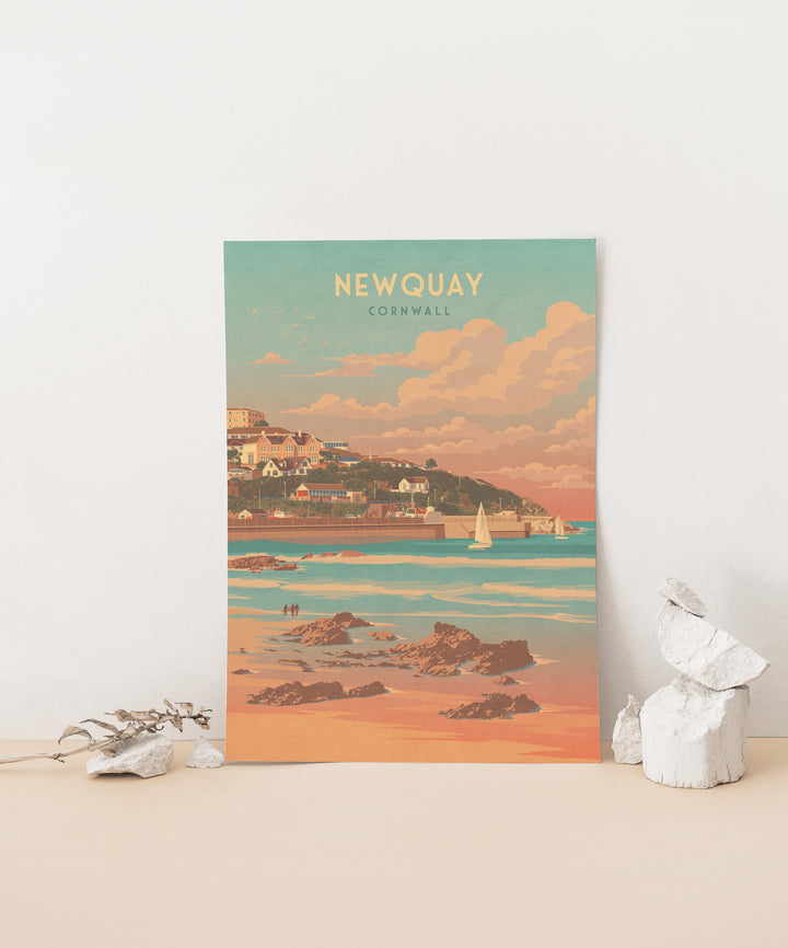 Newquay Cornwall Travel Poster