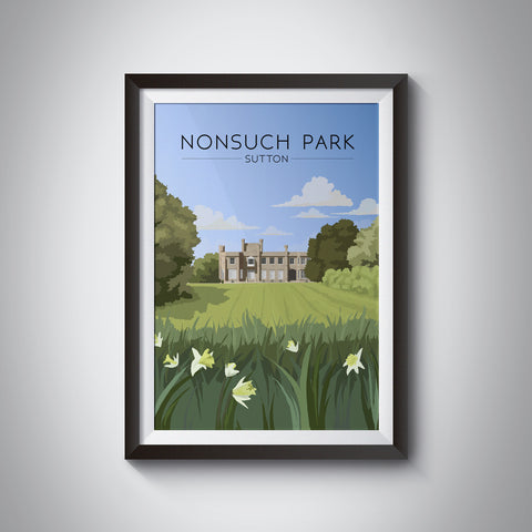 Nonsuch Park Sutton Travel Poster