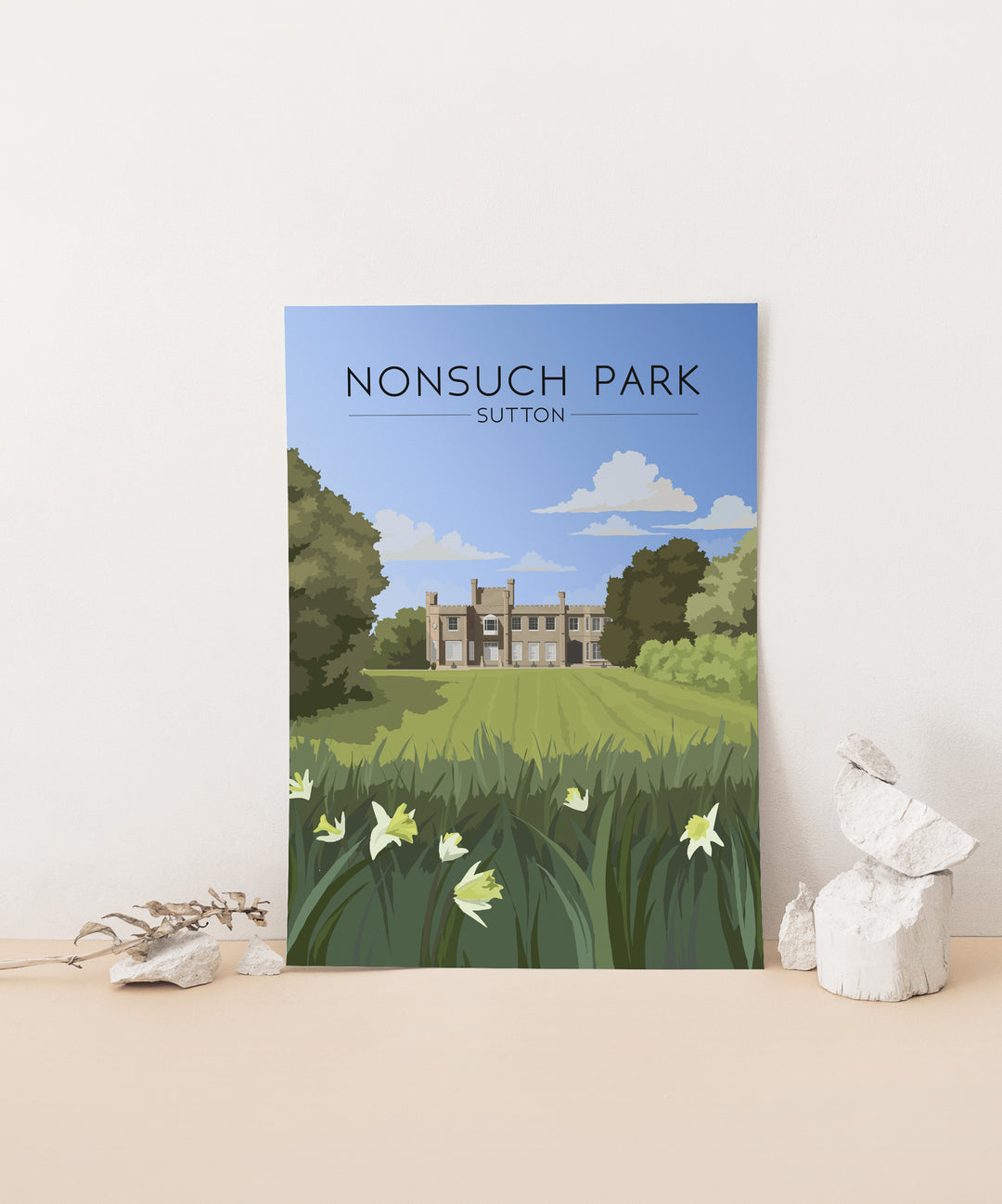 Nonsuch Park Sutton Travel Poster