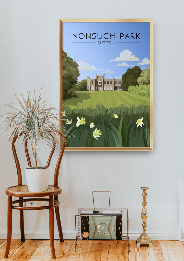 Nonsuch Park Sutton Travel Poster