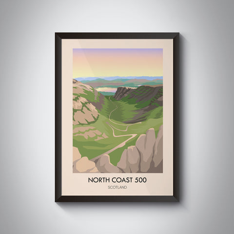 North Coast 500 Scotland Bealach na Bà Travel Poster
