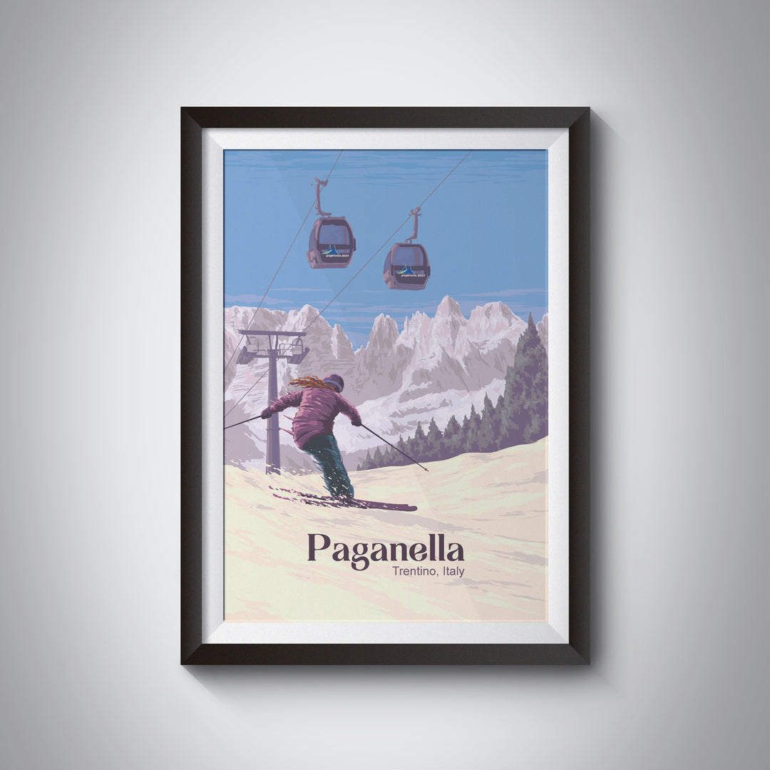 Paganella Ski Resort Travel Poster