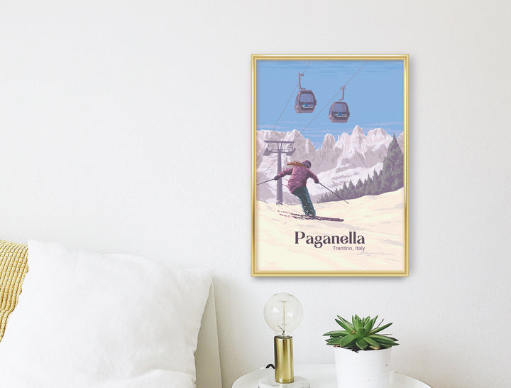 Paganella Ski Resort Travel Poster