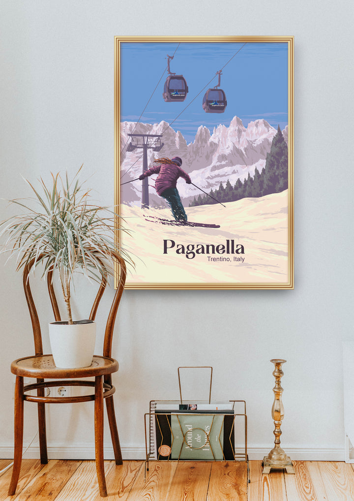 Paganella Ski Resort Travel Poster