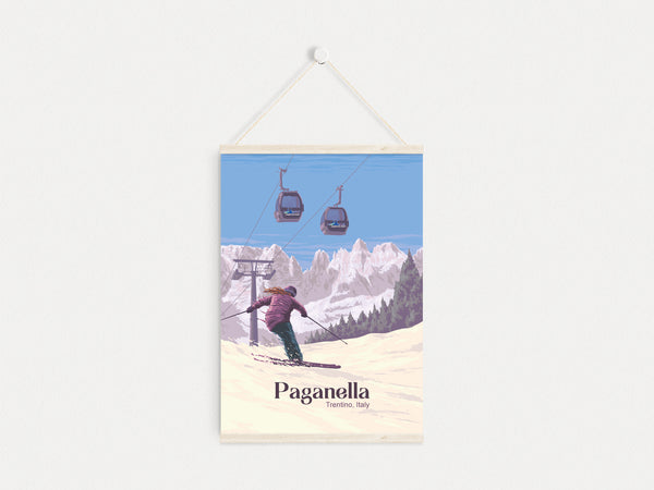 Paganella Ski Resort Travel Poster