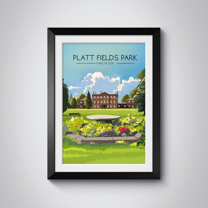 Platt Fields Park Manchester Travel Poster