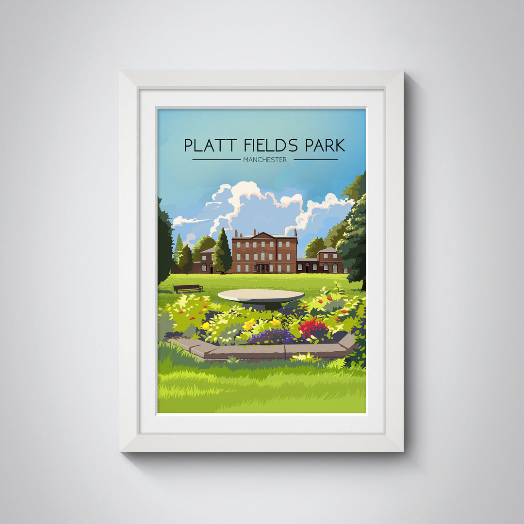 Platt Fields Park Manchester Travel Poster