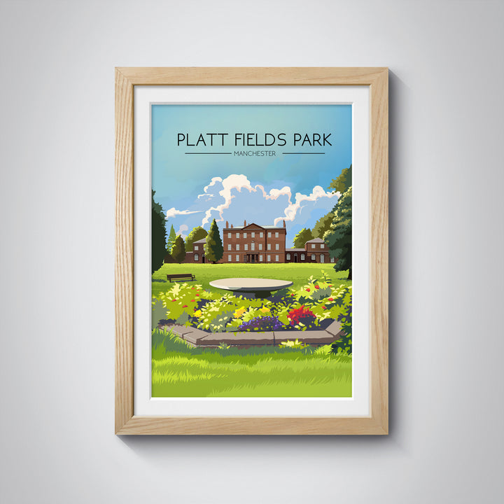 Platt Fields Park Manchester Travel Poster