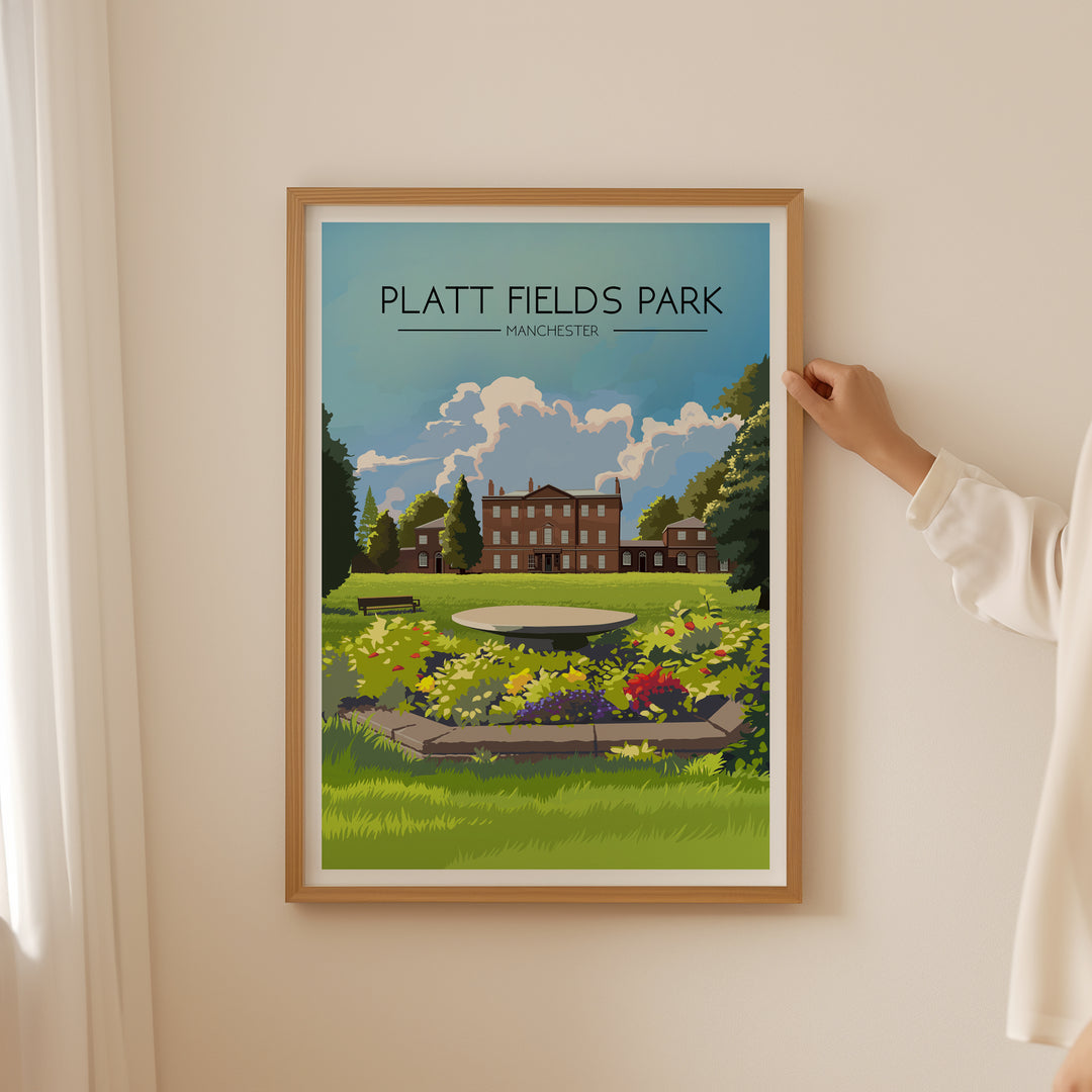 Platt Fields Park Manchester Travel Poster