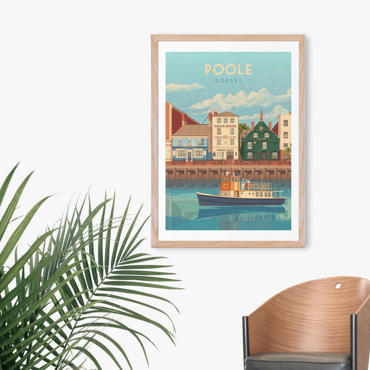 Poole Dorset Seaside Travel Poster