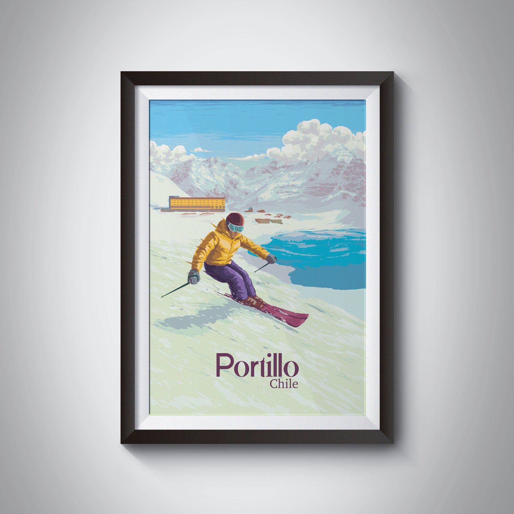 Portillo Chile Ski Resort Travel Poster