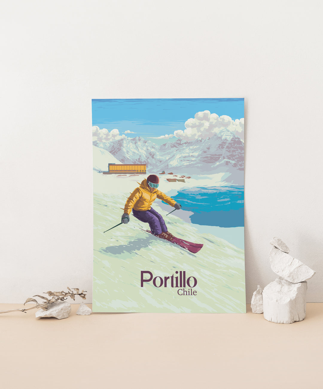 Portillo Chile Ski Resort Travel Poster