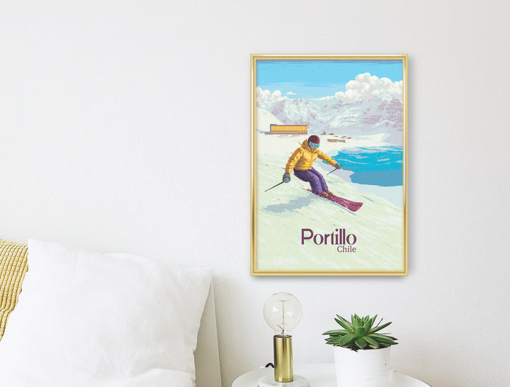 Portillo Chile Ski Resort Travel Poster