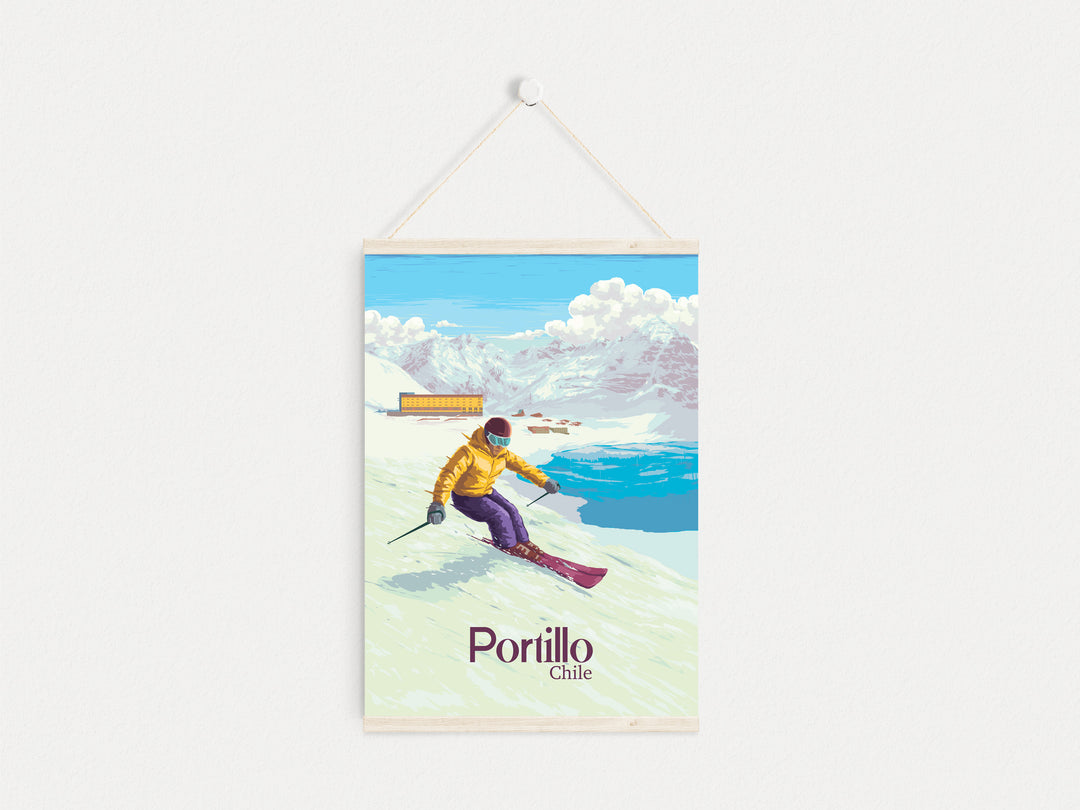 Portillo Chile Ski Resort Travel Poster