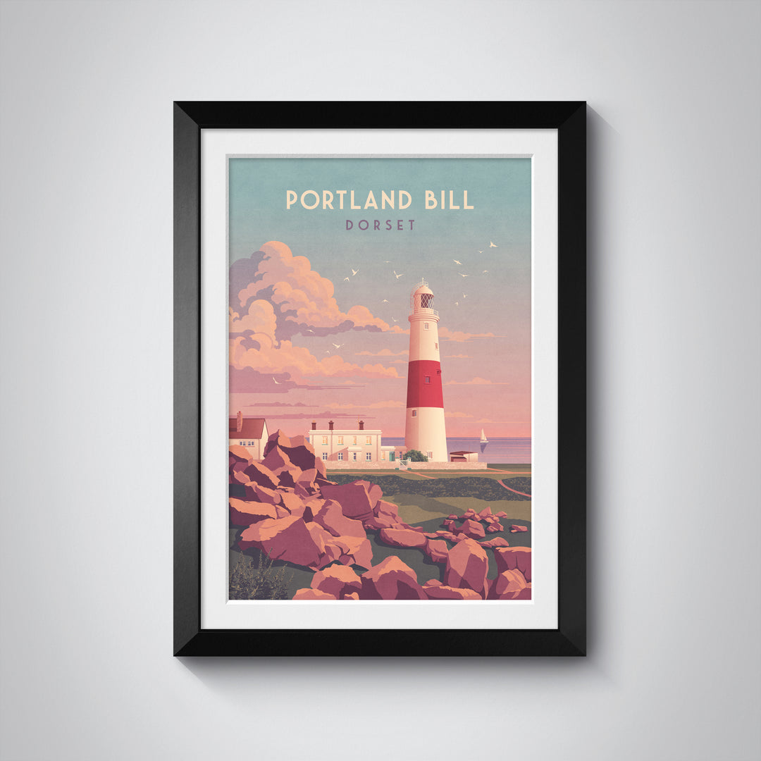 Portland Bill Lighthouse Dorset Travel Poster