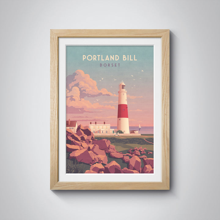 Portland Bill Lighthouse Dorset Travel Poster