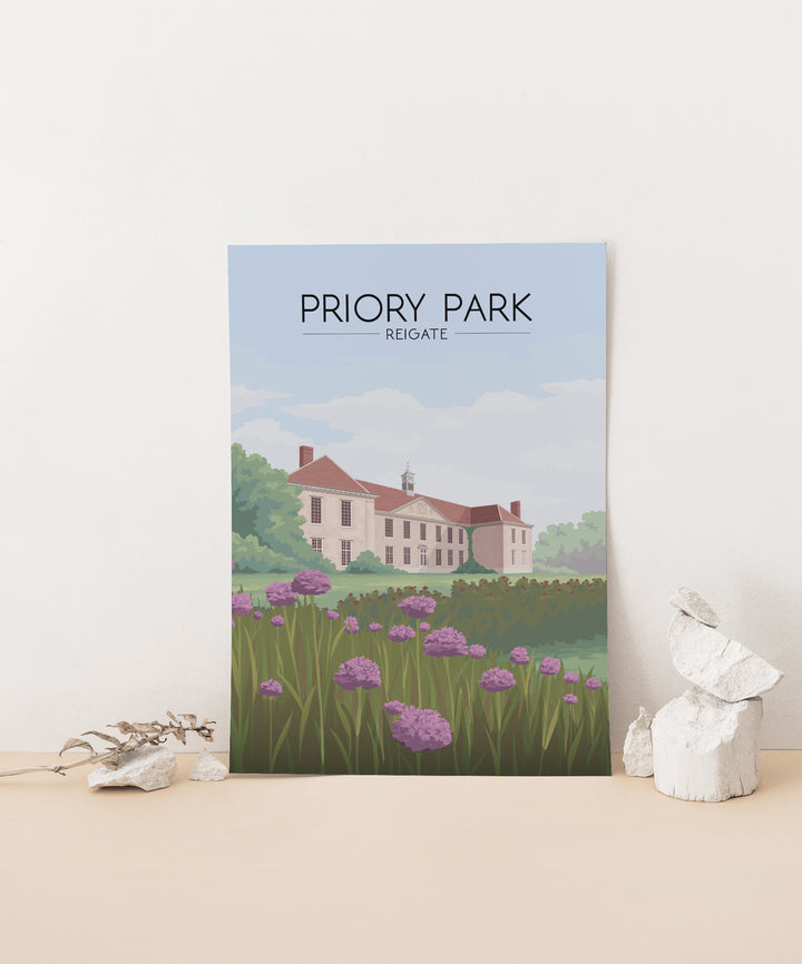 Priory Park Reigate Travel Poster