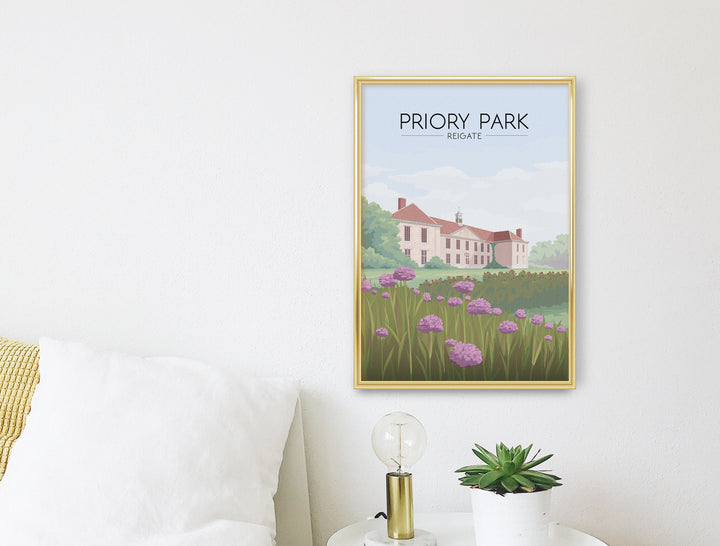 Priory Park Reigate Travel Poster