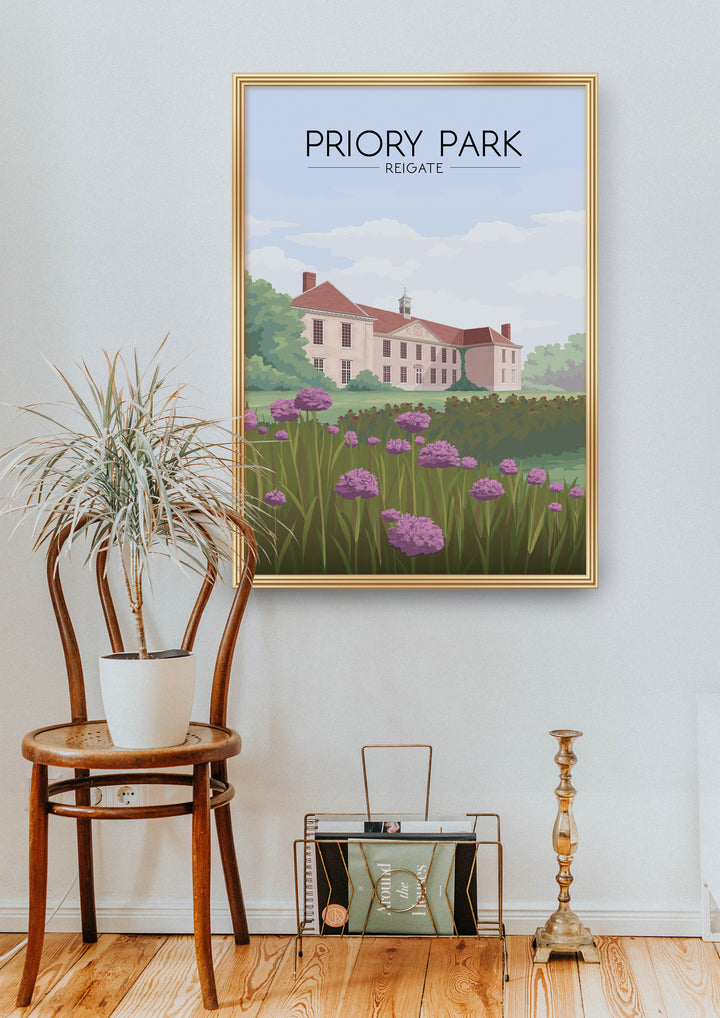 Priory Park Reigate Travel Poster