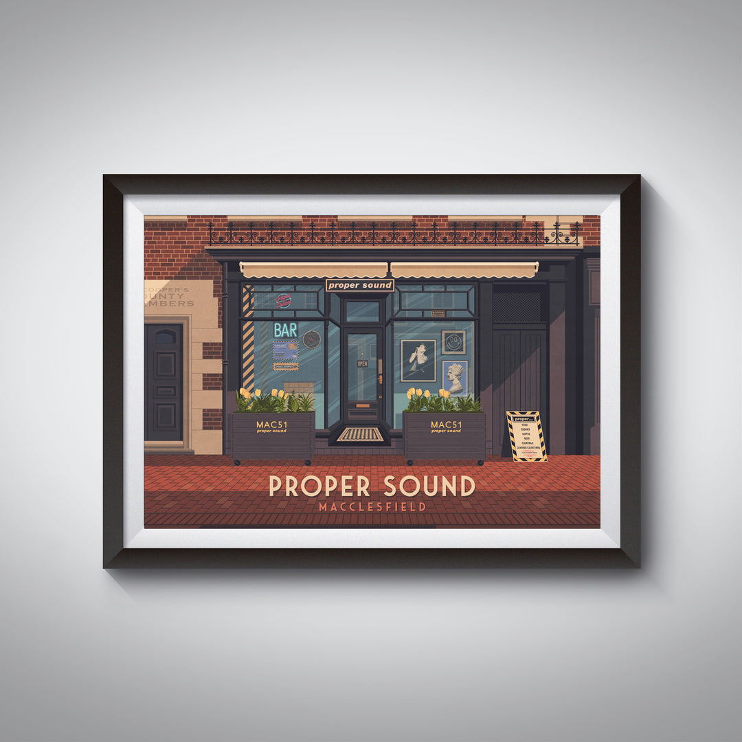 Proper Sound Bar and Music Shop Macclesfield Travel Poster