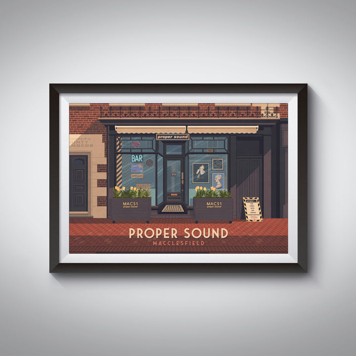 Proper Sound Bar and Music Shop Macclesfield Travel Poster