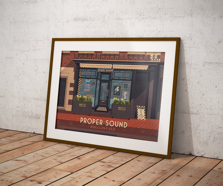 Proper Sound Bar and Music Shop Macclesfield Travel Poster