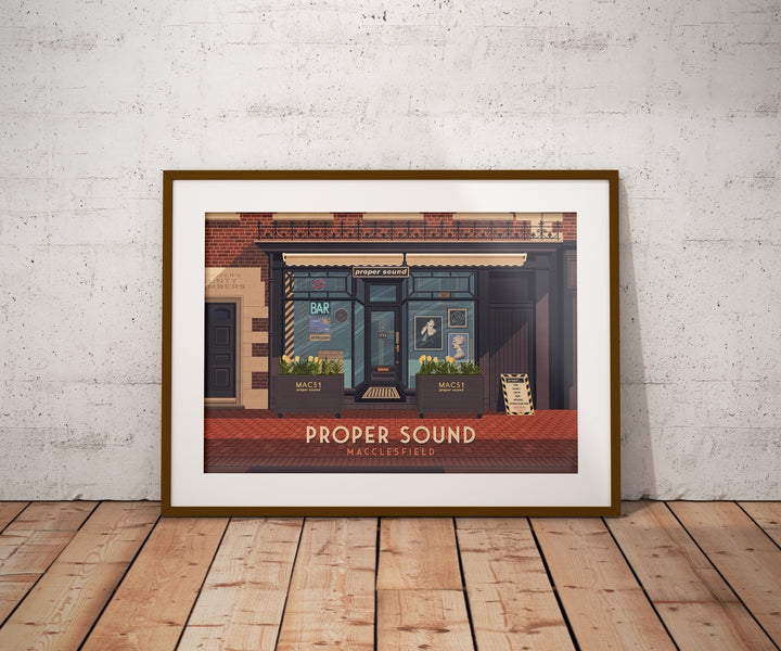 Proper Sound Bar and Music Shop Macclesfield Travel Poster