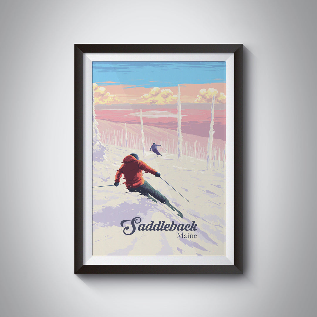 Saddleback Maine Ski Resort Travel Poster