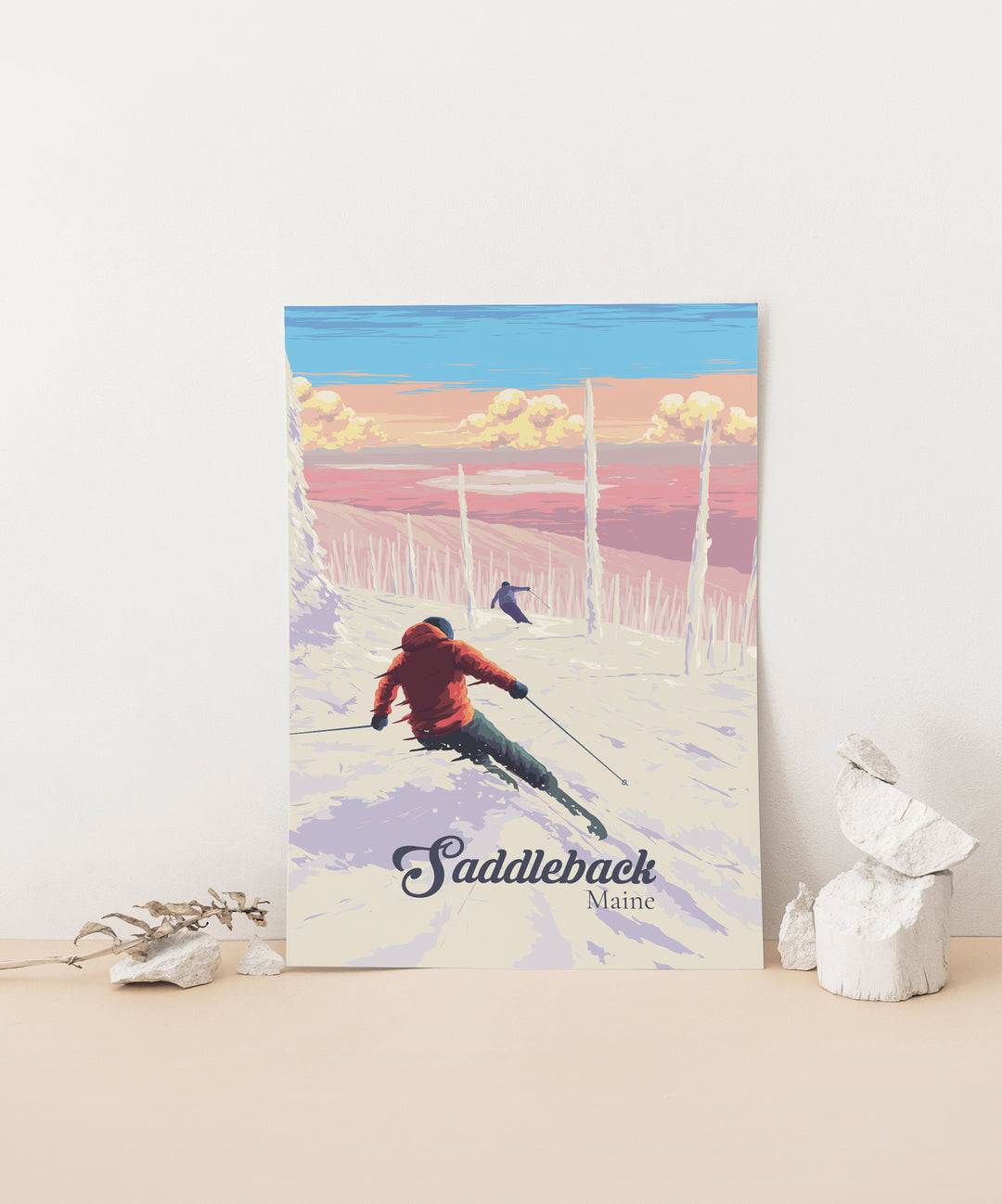 Saddleback Maine Ski Resort Travel Poster