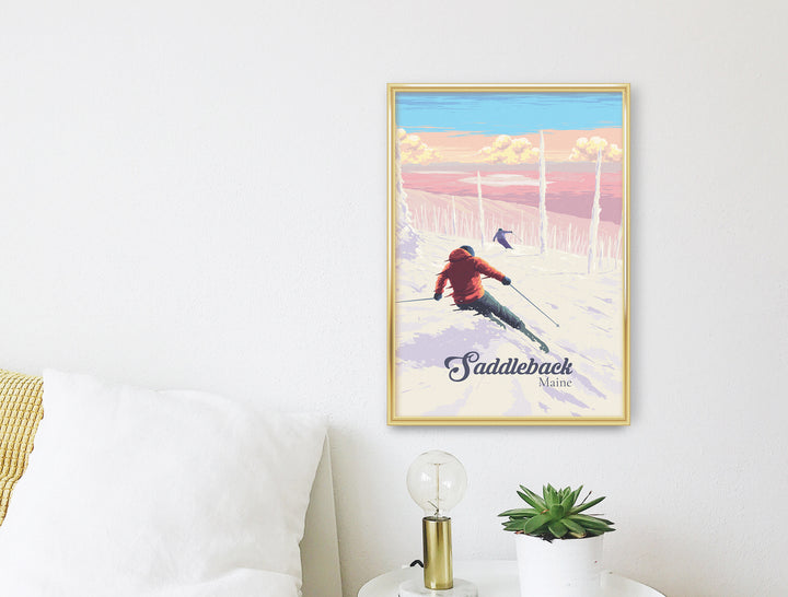 Saddleback Maine Ski Resort Travel Poster