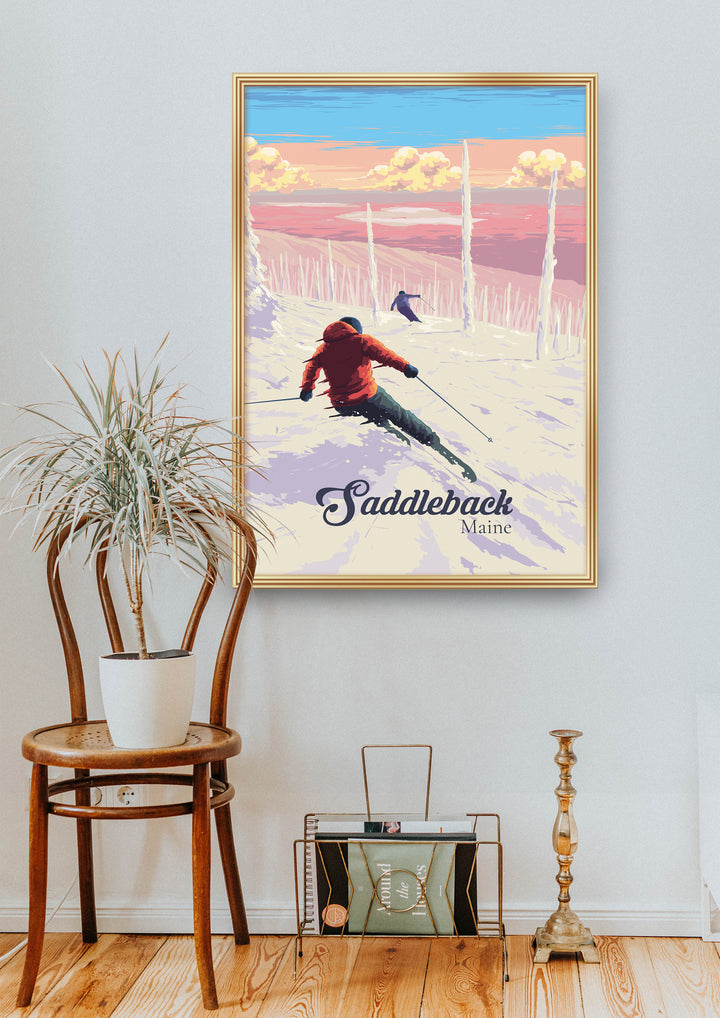 Saddleback Maine Ski Resort Travel Poster