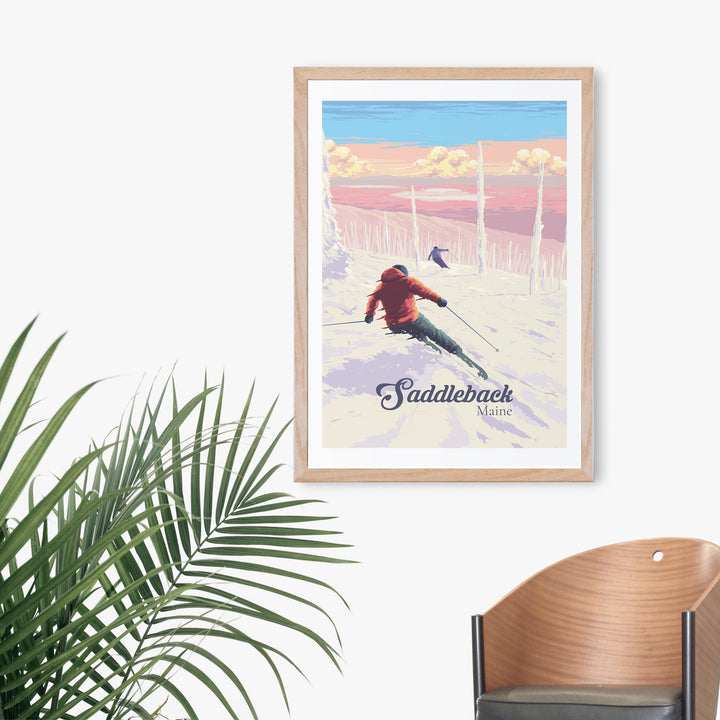 Saddleback Maine Ski Resort Travel Poster