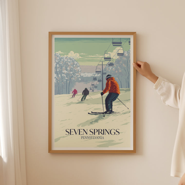 Seven Springs Pennsylvania USA Ski Resort Travel Poster