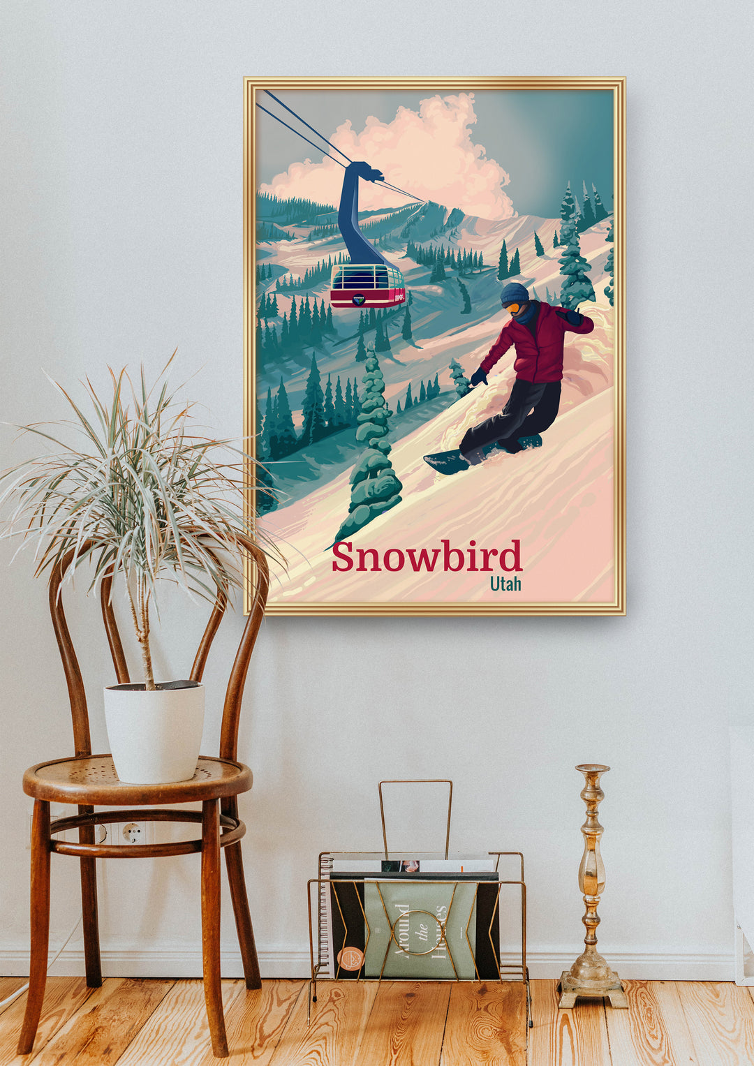 Snowbird Snowboarding Travel Poster