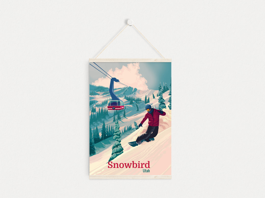 Snowbird Snowboarding Travel Poster