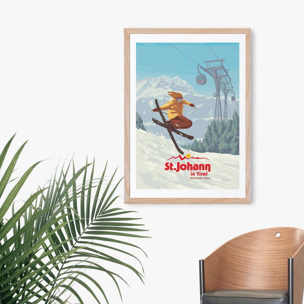 St Johann Ski Resort Travel Poster