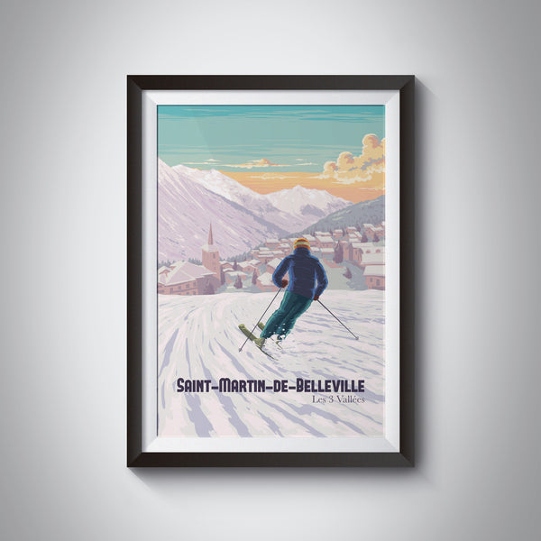 St Martin de Belleville Ski Resort Travel Poster