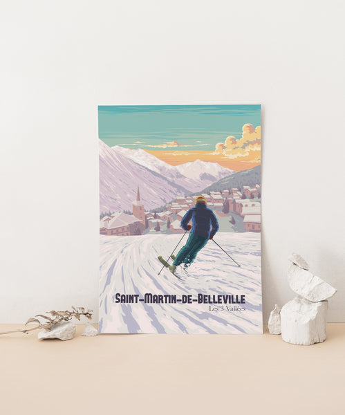 St Martin de Belleville Ski Resort Travel Poster