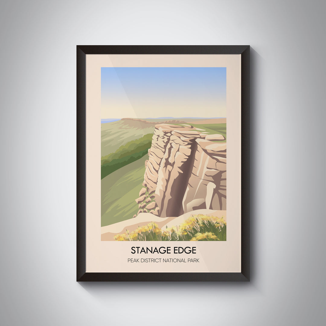 Stanage Edge Peak District National Park Travel Poster